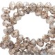 Top Facet kralen 4x3mm disc Greige rose-pearl shine coating